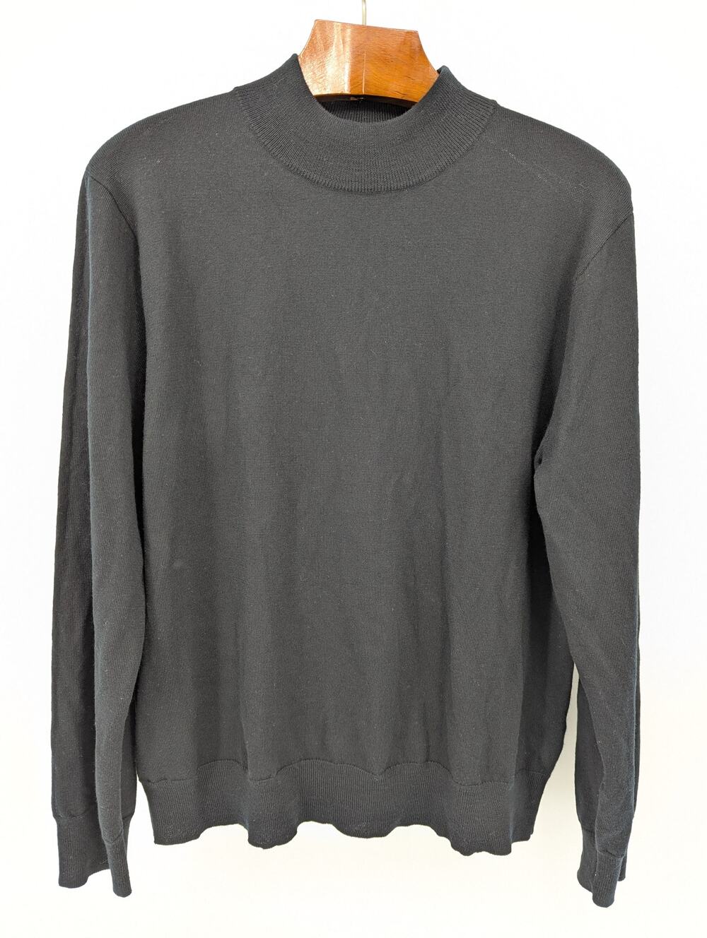 J.Crew Men's 100% Merino Wool Pullover Sweater Black XL EUC